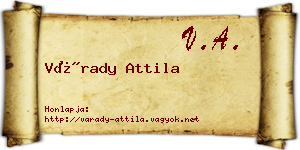 Várady Attila névjegykártya